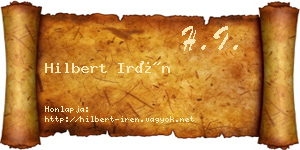 Hilbert Irén névjegykártya