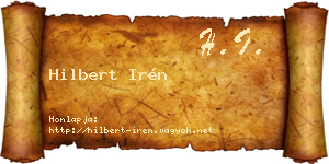 Hilbert Irén névjegykártya